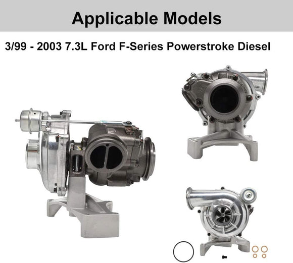 Ford 1999.5-2003 7,3 l Powerstroke Diesel Turbo-Sockel + Schrauben und Auspuffgehäuse, Nicht-EBP-Ventilsatz