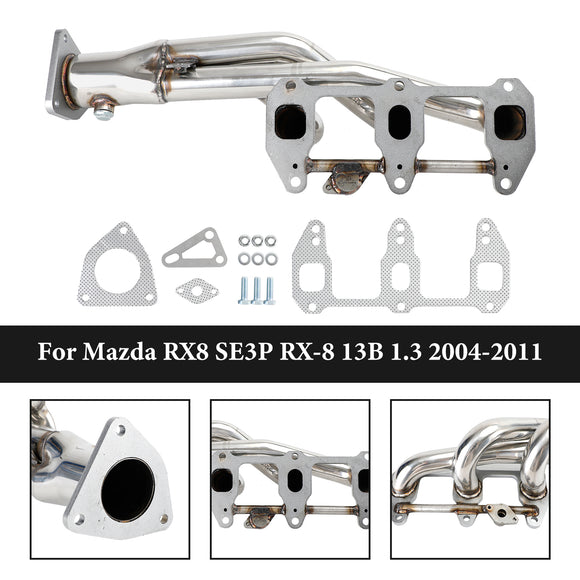Collecteur d'échappement en acier inoxydable pour Mazda RX8 RX-8 R3 GT Grand 2004-2011