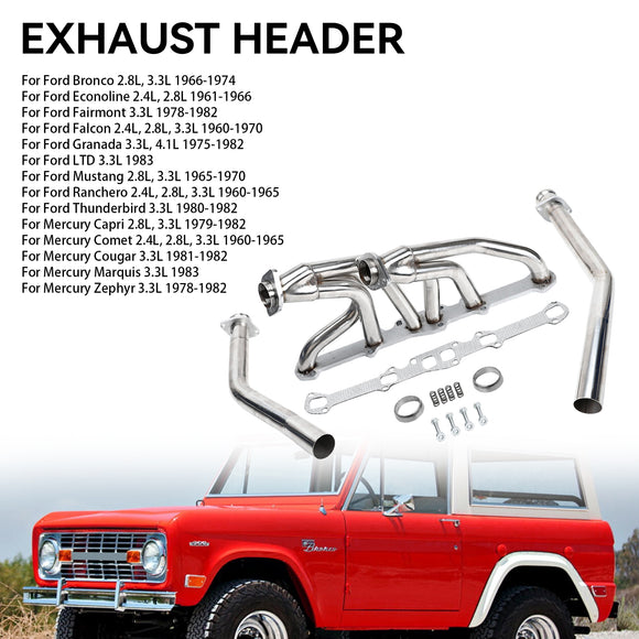 Mercury 1979-1982 Capri 2.8L 3.3L Stainless Steel Exhaust Headers