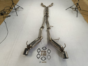 Système d'échappement Catback à embout de silencieux roulé de 4,5 pouces pour Infiniti G35 Coupé 2003-2007 - 0
