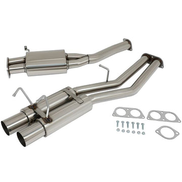 Système d'échappement de course pour Nissan 240SX 2,4 L (1989-1994) avec double silencieux arrière de 3,5 pouces