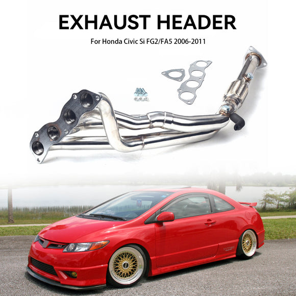Collecteur d'échappement haute performance en acier inoxydable pour Honda Civic Si FG2/FA5 2006-2011