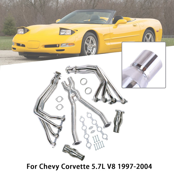 Collecteurs d'échappement et tube en X en acier inoxydable pour Chevrolet Corvette C5 LS1 LS6 (1997-2004)