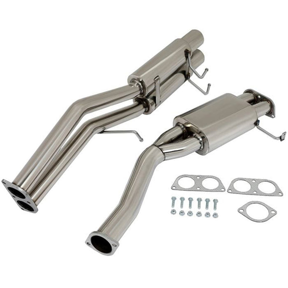 Nissan 1989-1994 240SX 2,4 l Doppel-Catback-Auspuff mit 8,9 cm Endrohr, Rennauspuffanlage