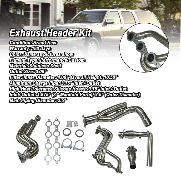 Chevrolet Avalanche 1500 GMT800 2002-2005 Moteur V8 avec collecteur d'échappement en acier inoxydable et tuyau en Y