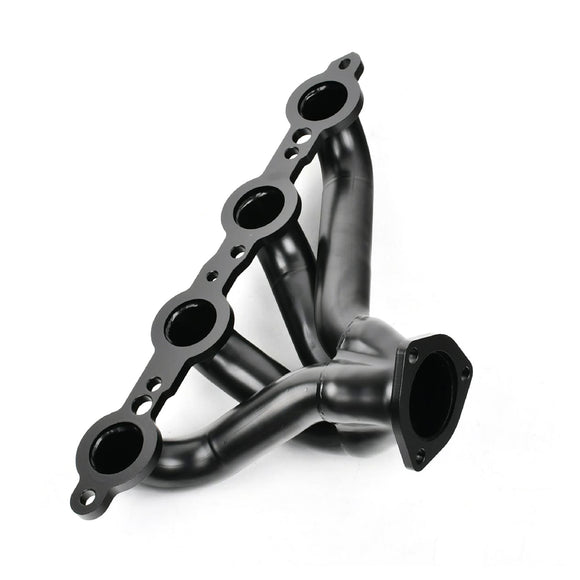Black Exhaust Manifold Header Fit Chevy LS LS3 LS6 LS7