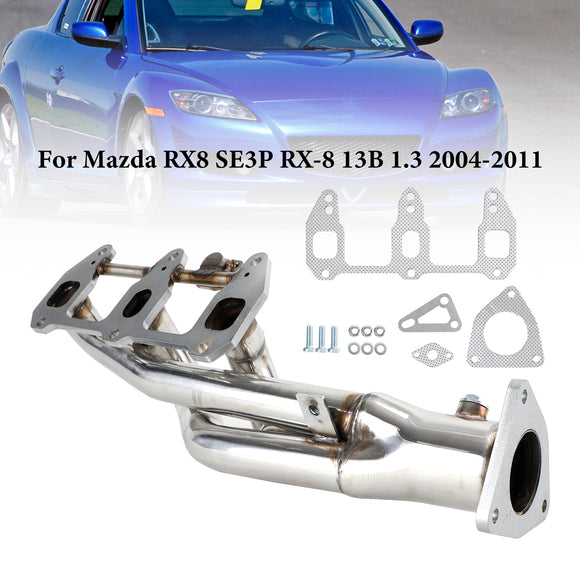 Collecteur d'échappement en acier inoxydable pour Mazda RX8 RX-8 R3 GT Grand 2004-2011
