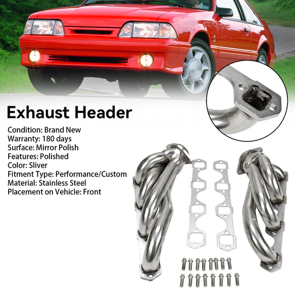 Ford Mustang 1979-1993 5.0 V8 GT/LX/SVT Stainless Steel Exhaust Manifold Headers