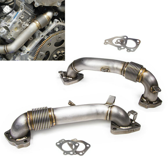 Tuyaux d'échappement à haut débit de 3,5 pouces pour Chevy 2500HD et 3500HD 6,6 L L5P Duramax Diesel (2017-2020)