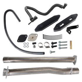 Kit de suppression du système EGR pour Ford F250, F350 et F450 6,7 L Diesel Super Duty (2011-2022) avec silencieux de 4 pouces