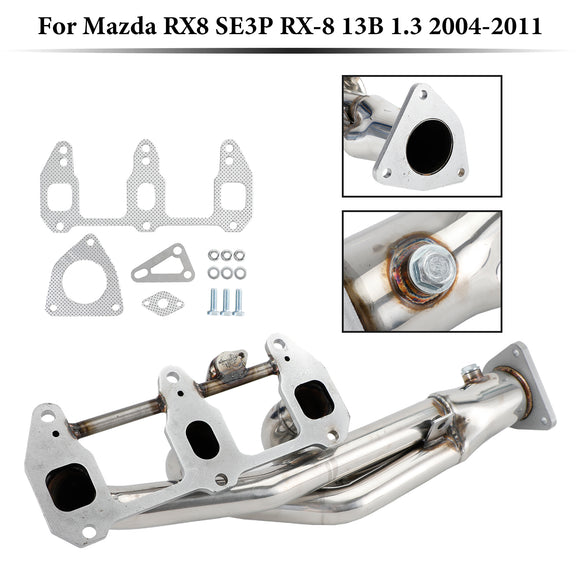 Collecteur d'échappement en acier inoxydable pour Mazda RX8 RX-8 R3 GT Grand 2004-2011