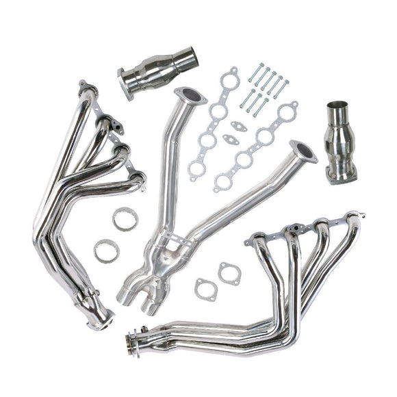 Collecteurs d'échappement et tube en X en acier inoxydable pour Chevrolet Corvette C5 LS1 LS6 (1997-2004)