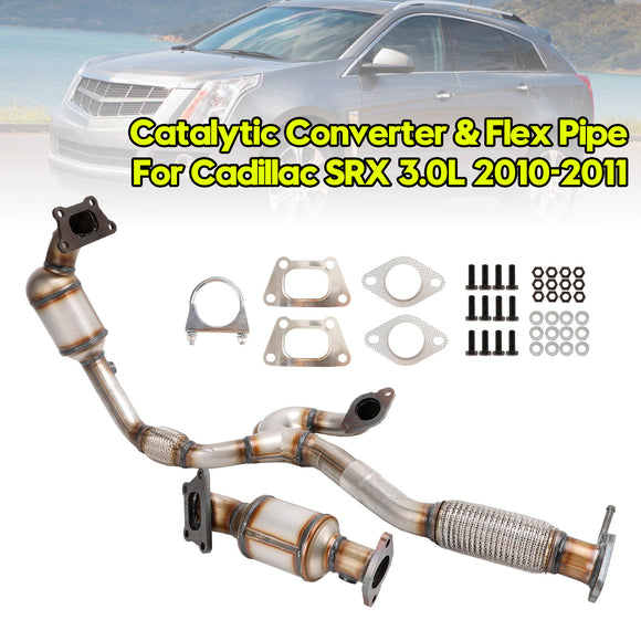 Cadillac SRX 3.0L 2010-2011 Front & Rear Catalytic Converter & Flex Pipe 10H41324 10H41323