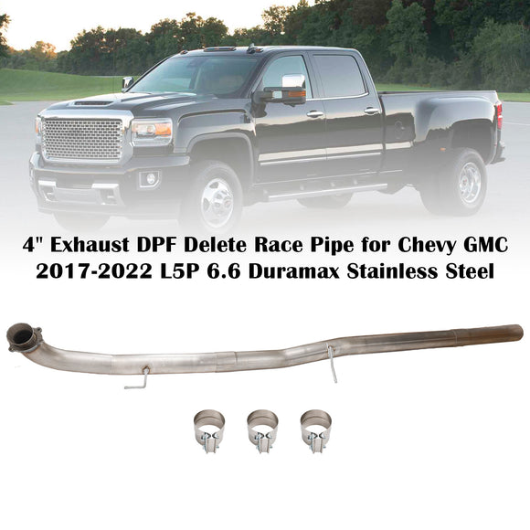Chevrolet 2017–2022 L5P 6,6 l Duramax Diesel Silverado 2500 3500 HD Edelstahl 4" Auspuff DPF Delete Race Pipe