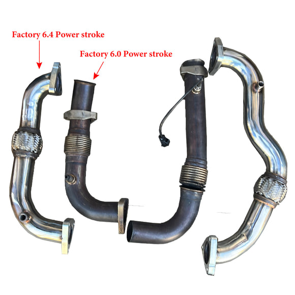 Ford 2008-2010 6,4 l Powerstroke Diesel Heavy Duty poliert, kein EGR-Auspuff-Up-Pipe