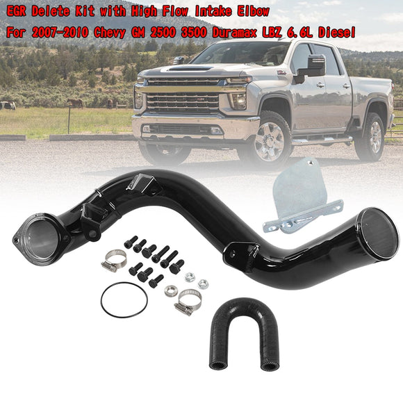 Kit de suppression EGR pour moteurs diesel Chevy GM 2500 et 3500 Duramax LBZ 6,6 L (2007-2010) avec coude d'admission à haut débit