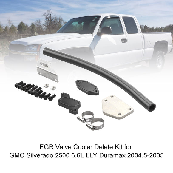 Chevrolet 2004.5-2005 Silverado 2500 3500 6.6L LLY Duramax EGR Valve Cooler Delete Kit