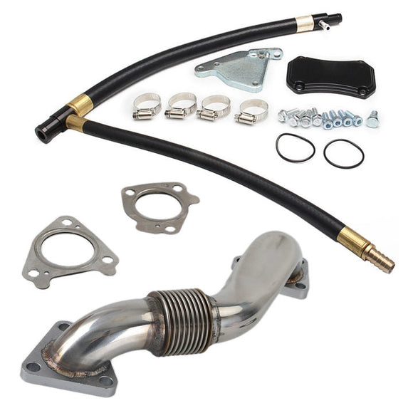 GMC 2011-2015 Sierra 2500HD 3500HD 6.6L EGR Delete & Cooler Race Kit w/ Up pipe