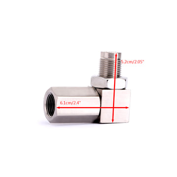 90° O2 Sensor Spacer Engine Light CEL Check Bung Mini Converter Connector - 0