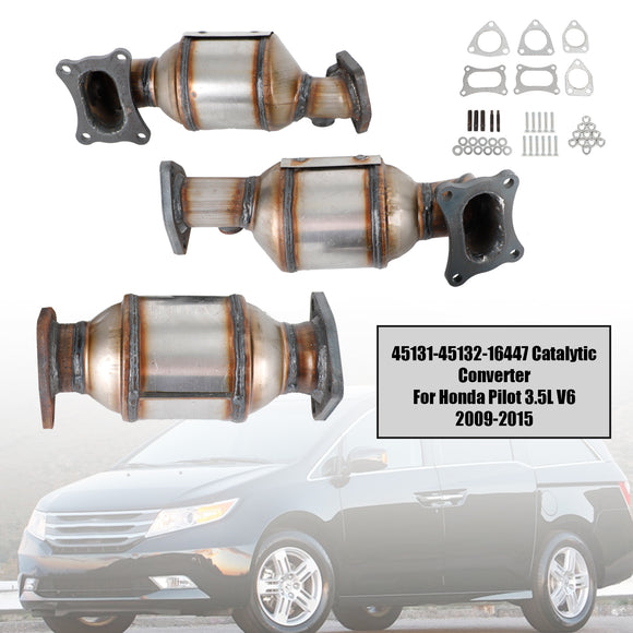 Honda Accord 3.5L 2008-2012 45131 45132 16447 Lot de 3 convertisseurs catalytiques