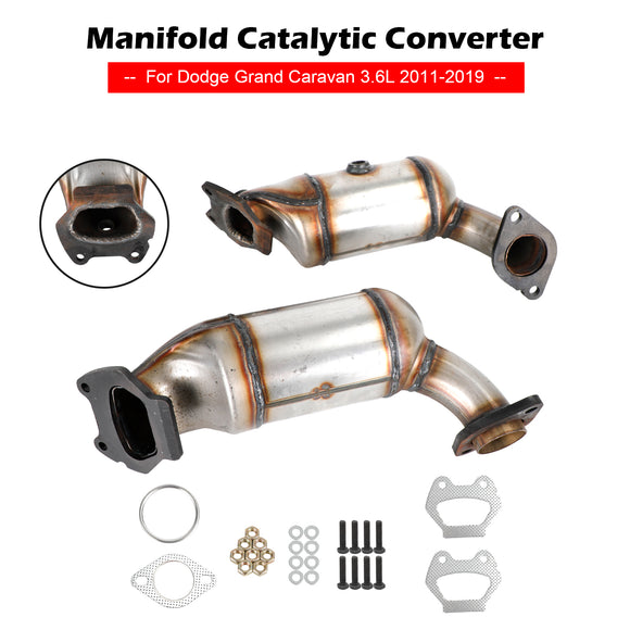 Convertisseurs catalytiques de collecteur Dodge Grand Caravan 3,6 L 2011-2019, rangée 1, rangée 2