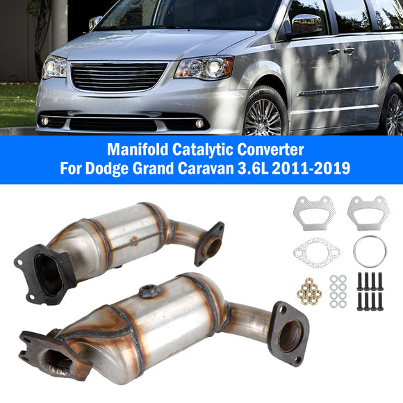 Convertisseurs catalytiques de collecteur Dodge Grand Caravan 3,6 L 2011-2019, rangée 1, rangée 2