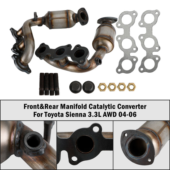 Convertisseur catalytique avant et arrière pour Toyota Sienna 3,3 L AWD 2004-2006
