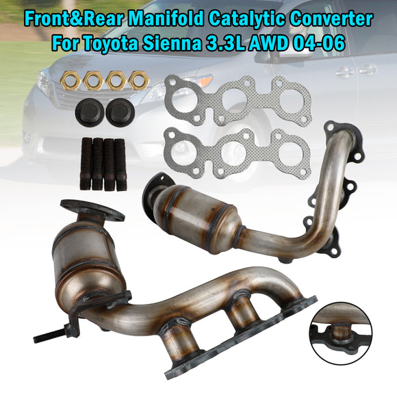 Convertisseur catalytique avant et arrière pour Toyota Sienna 3,3 L AWD 2004-2006