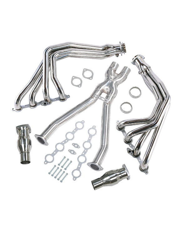 Collecteurs d'échappement et tube en X en acier inoxydable pour Chevrolet Corvette C5 LS1 LS6 (1997-2004)