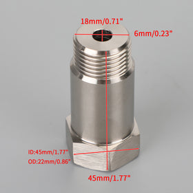 Adaptateur de capteur d'oxygène et d'O2 pour bouchon de 45 mm M18 x 1,5 mm, pour voyant de contrôle du moteur - 0