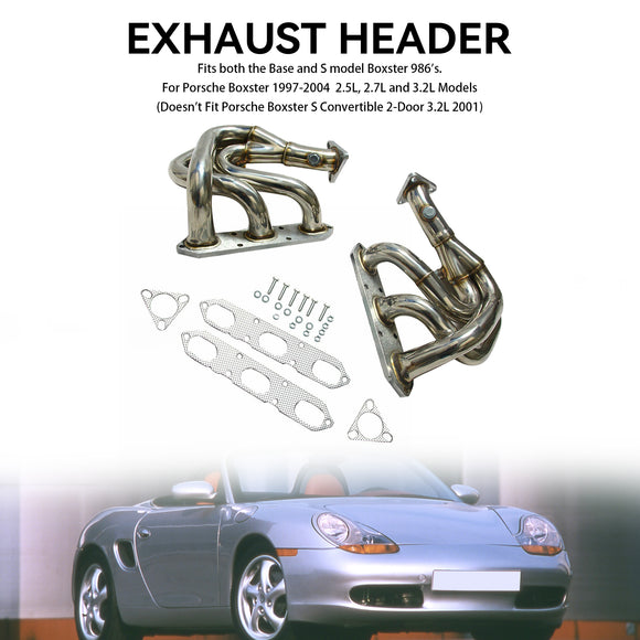 Collecteur d'échappement en acier inoxydable pour Porsche Boxster 986 2,5 L et 2,7 L 1997-2004