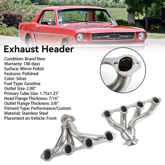 Ford 1964-1973 Mustang 5.0L 302 Edelstahl Hugger Auspuffkrümmer