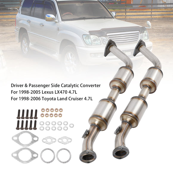 Driver & Passenger Side Catalytic Converter For 98-06 Lexus LX470 Toyota Land Cruiser 4.7L