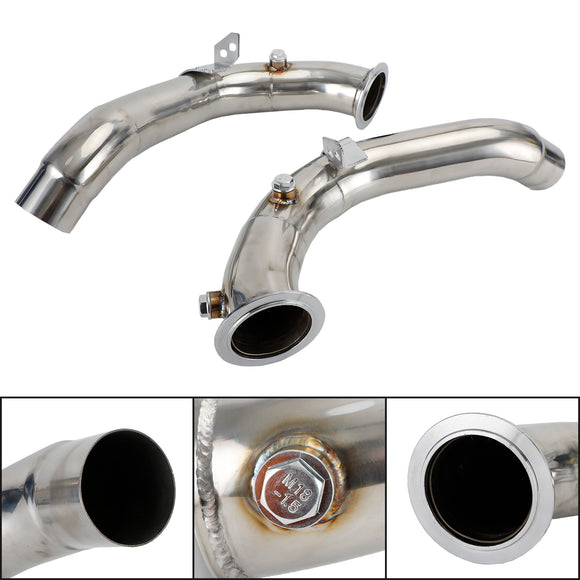 BMW 2011-2018 S63 F10/F12 M5 & M6 Stainless Steel 3" Exhaust Manifold Downpipes