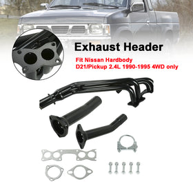Collecteur d'échappement en acier pour Nissan D21 Pickup 2,4 L Tri-Y 1990-1995 - 0