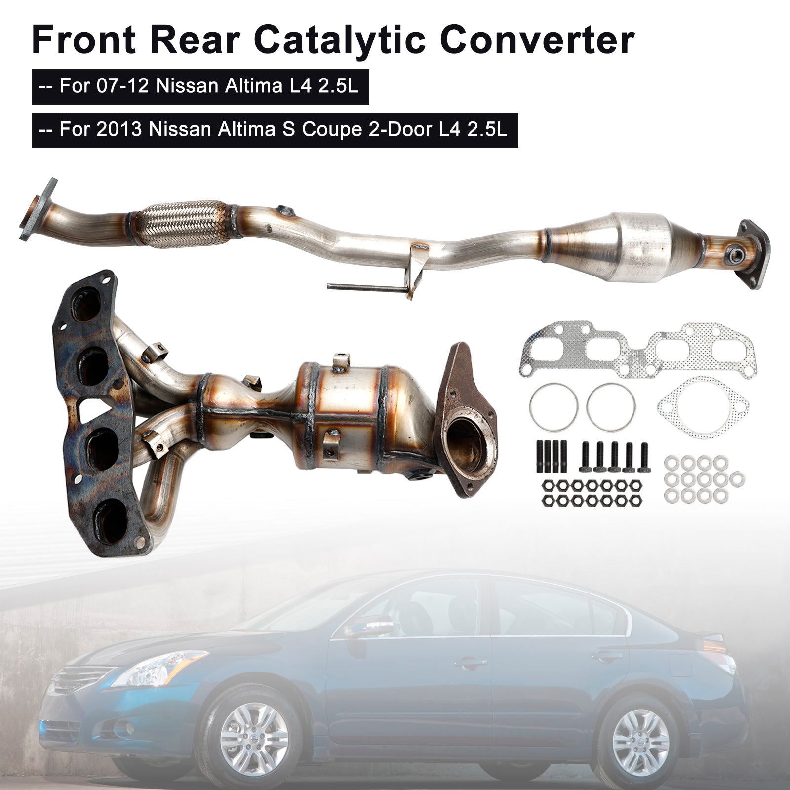 Nissan 2007-2013 Altima L4 2.5L Direct Pair Front Rear Catalytic Converter