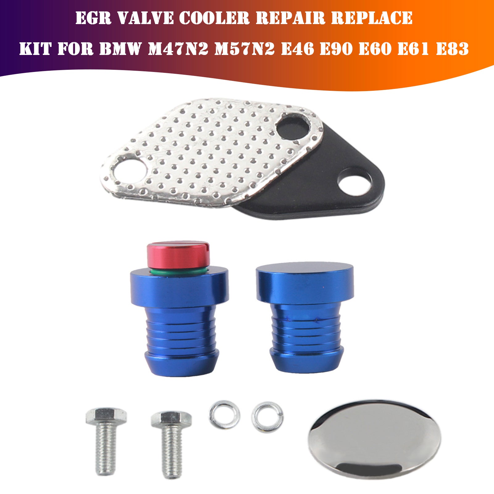 Blaues EGR-Ventil-Kühler-Reparatur-Ersatz-Kit für BMW M47N2 M57N2 E46 E90 E60 E61 E83