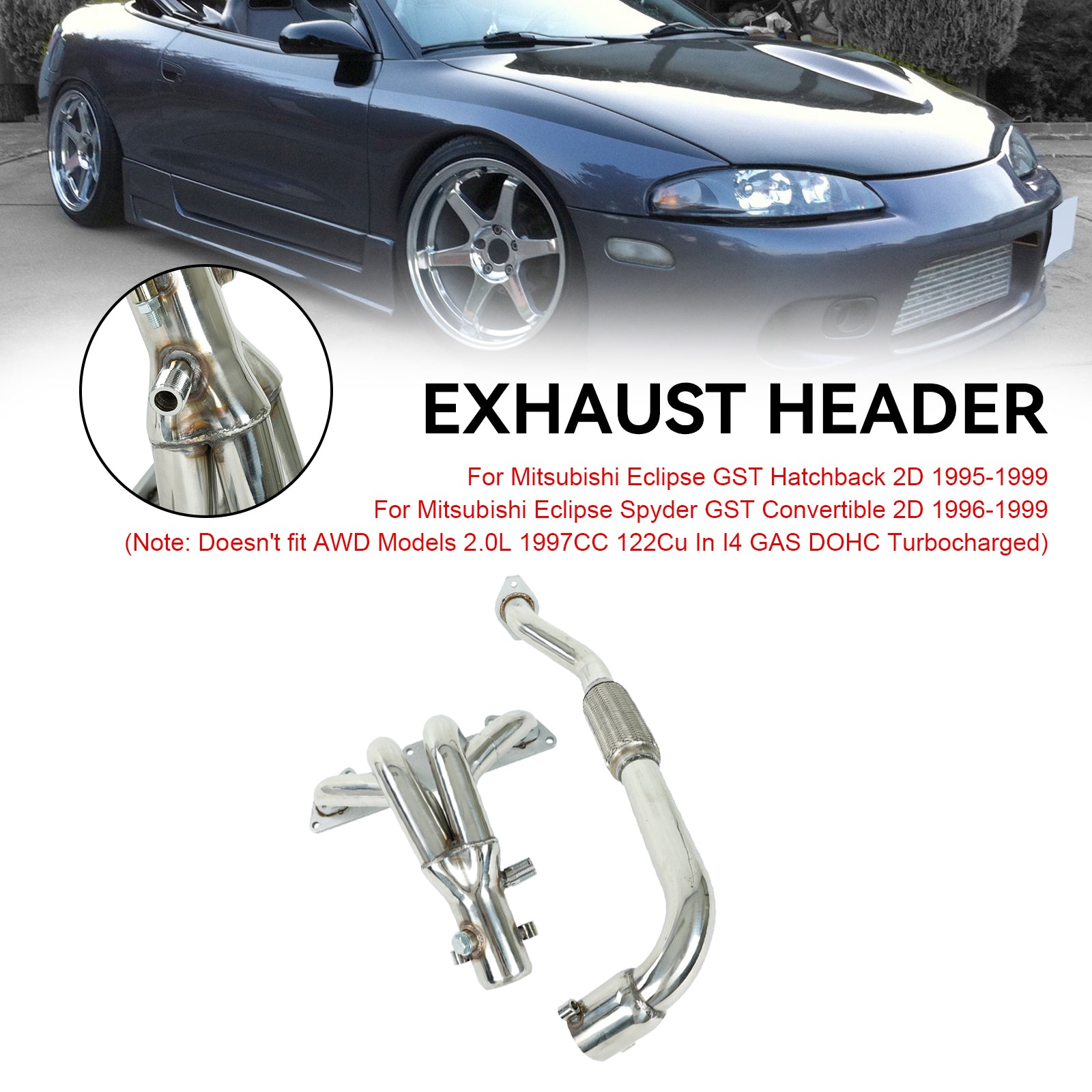 Mitsubishi 1995-1999 Eclipse Stainless Steel Auto Manifold Headers