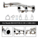 Stainless steel Exhaust Header fit Mazda RX8 RX-8 R3 GT Grand 2004-2011-3