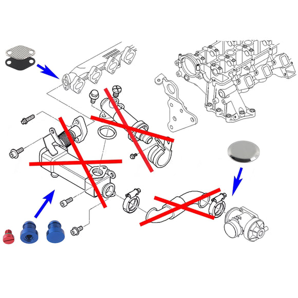 Kit de réparation et de remplacement de refroidisseur de vanne EGR bleu pour BMW M47N2 M57N2 E46 E90 E60 E61 E83