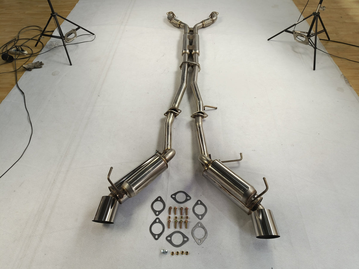Dual 4.5" Burnt Tip Catback Exhaust System For 2003-2009 Nissan 350Z / Infiniti G35
