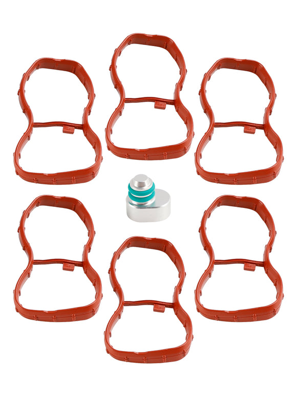6PCS Intake Manifold Gasket 1167807480 Fit BMW E90-93 F10 F11 F07 X5 X6 N57