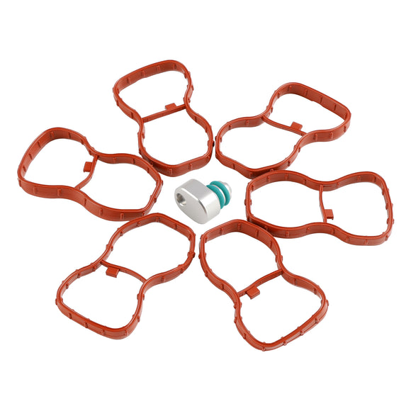 6PCS Intake Manifold Gasket 1167807480 Fit BMW E90-93 F10 F11 F07 X5 X6 N57