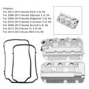 2PCS Front+Rear Engine Valve Cover For Honda Odyssey Pilot Ridgelin Accord 3.5L-4