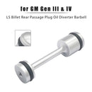 LS Billet Rear Passage Plug Oil Diverter Barbell for GM Gen III & IV-3