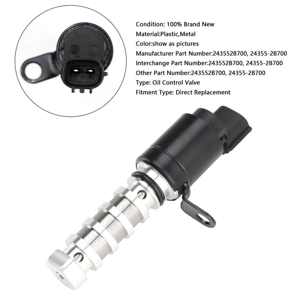 Oil Control Valve Timing VVT Solenoid 24355-2B700 For Hyundai Kia 1.6L 11-19