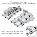 Pair Aluminum Valve Cover For Land Rover Discovery Range Rover 3.0 V6 306DT-6