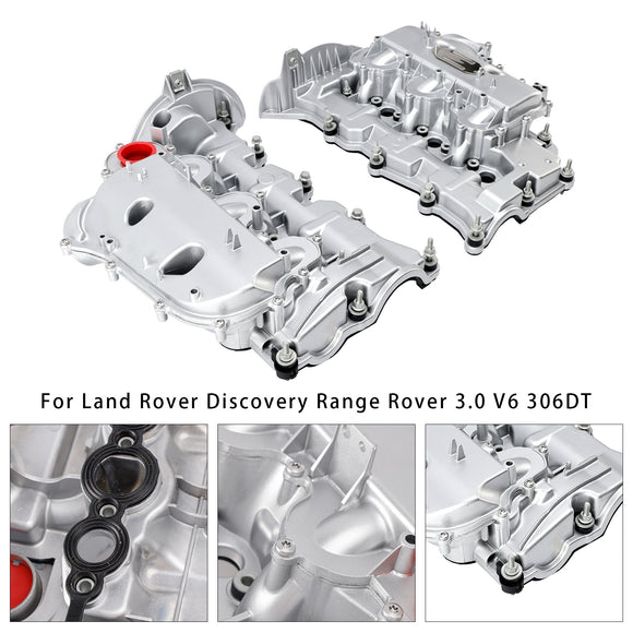 Pair Aluminum Valve Cover For Land Rover Discovery Range Rover 3.0 V6 306DT
