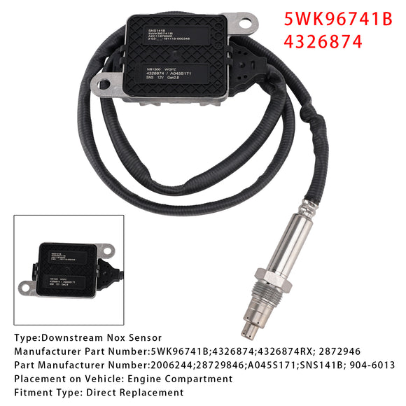 Downstream Nox Sensor For Cummins ISX DIESEL 13-18 5WK96741B 4326874 2872946