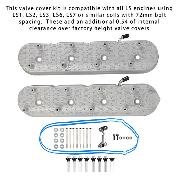 Valve Covers w/Coil Mounts For LS1/ LS2/ LS3/ LS6/ LS7 Similar Soils with 72mm